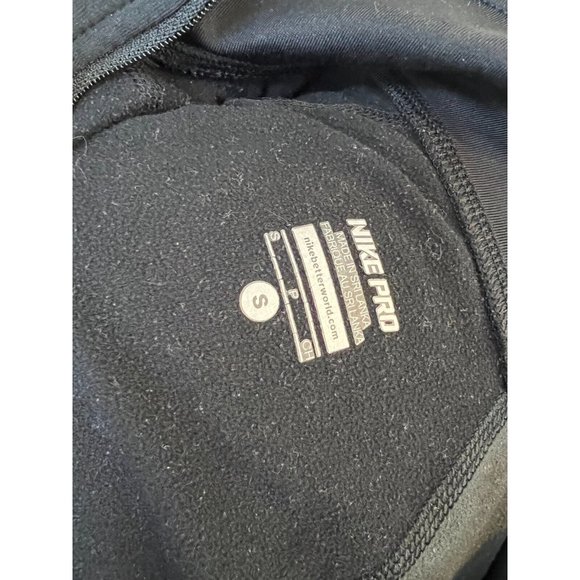 Nike Pro Livestrong Small Pullover Sweatshirt Black  1/2 Zip Stretch Running - Picture 3 of 8